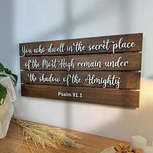 Personalized Solid Wood Bible Verse Sign, Custom Christian Wall Art for Families, Wedding Gifts for Wedding or Housewarmings, Rustic Holy Baptism Gifts, Holy Grandparents Gifts