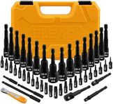 ELEAD 47-Piece Magnetic Nut Driver & Screwdriver Bit Set - Strong Magnetic Nut Drivers for Impact Drill, Power Nut Driver, Screwdriver Bit, Mini Ratcheting Wrench, Drill Bit Extension & Socket Adapter