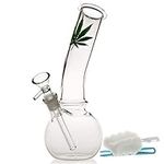 Glass Bong with Tornado percolate,Green Water Bongs with 14.5mm Bong Bowl Height 21cm Weight 300g Glass Pipe for Smoking Hookah Glass Bongs Oil Rig Smoking Pipe (Mini Bongs)