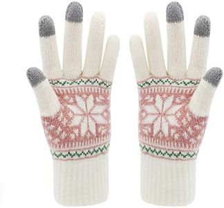 HÖTER Winter Touch Screen Gloves Snow Flower Printing Keep Warm for Women and Men