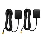 Vehicle Waterproof Active GPS Antenna with SMA Male Connector 28dB Gain, 3-5VDC-2Pack