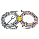 Washing Machine Hoses (12 FT) - Double 90° Elbow to Fit Tight Spaces - OCTAGON Connections for Easy & Secure Tightening - Burst Proof Water Supply Line (2 Pack) - Universal Fit to All Wash Machines