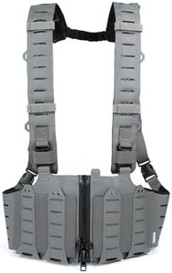 Blue Force Gear Ten-Speed M4 Chest Rig - Wolf Gray - MOLLE Vest, Chest Pack, Military-Grade Chest Bag- Four 2 x 6 inches Elastic Mag Pouches