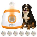 TIEXITOR Large Automatic Dog Ball Launcher with 6 ETPU Balls (2.5"), Dog Ball Thrower for Medium & Large Dogs, 3 Adjustable Distance 26-78FT, Remote Control Interactive Ball Launcher for Outdoor
