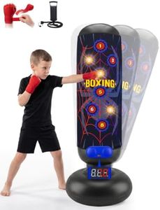 Punching Bag for Kids, Boxing Set with Music, Light, 4 Scoring Game Modes