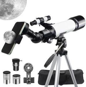 Telescope, Telescopes for Adults Kids Beginners, 70mm Aperture 400mm Astronomy Telescope, Fully Multi-Coated Optics HD Telescopes with Adjustable Tripod, Phone Adapter, Carrying Bag