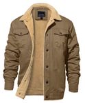 EKLENTSON Men's Shooting Jacket Thermal Hunting Fleece Jacket Fleece Soft Comfortable Cargo Coat Khaki,XXL