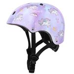 Adjustable Kids Girls Bike Helmet for Toddler Girls Kids Youth, Protective Skateboard Helmets for Skateboarding Bicycle Scooter Inline Roller Skating Rollerblading Cycling (Star Purple, Medium)