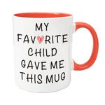 Father's Day Gifts and Mothers Day Gifts for Mom Dad from Daughter Son, Worlds Best Mom Mug, Funny Mom Cup, My Favorite Child Gave Me This Coffee Mug, Novelty Birthday Gift for Parents, Pink, 11.8oz