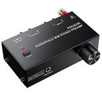 PROZOR Phono Preamp - Preamplifier with Volume Control Stereo M/M Turntable Amplifier RCA Input & RCA 3.5mm Output Pre AMP Phono Preamplifier for Turntable with 12V 1A Power Adapter for Record Player