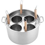 3/4/5 Hole Pasta Cookware Set, Stainless Steel Pasta Pot with Strainer with Lid for Home Kitchen Steamer, Stockpot Cooking Commercial Cooking Tools (40cm, 4 holes)