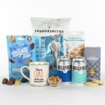 Virginia Hayward Hampers - Birthday Hamper For Dad, Food And Beer Hampers Gift with Dad's Birthday Mug - Treat Him to Snacks, Chocolate and Refreshing Craft Bellfield Brewery Lager