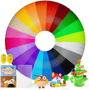 AFXXE 3D Stift filament PLA, 20 Farben, je 10m- 3D Pen Filament 1.75mm mit Vorlagen Set für Kinder & Erwachsene, 3D Stift Zubehör Filament mit Schablonen für ODRVM, Tecboss, Lovebay, 3D Drucker Stift