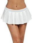 FEEL THE RISE Women's Polyester Blend Sexy Role Play Pleated Mini Casual Style Lingerie Skirt For Hot And Sexy Nights Honeymoon (Small, White)