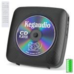 CD Player Portable Bluetooth Rechargeable: CD Players for Home with 1800mAh Kegaudio Desktop Wall CD Player with Speakers FM Radio USB Remote Control (Black)