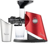 Sana 727 Supreme Cold Press Masticating Juicer | Large Batch | Non-Stop Juicing | 4 Speed Brushless DC Motor | 45-120 RPM’s | Easy clean 132 Page Recipe Book | 15 Year Warranty | Red