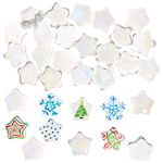 Baker Ross FX269 Star Glass Painting Stones - Pack of 30, Home Decoration Crafts for Kids, Glass Craft Kit, Paint Your Own