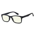 Eyekepper Computer Reading Glasses,UV Protection, Anti Glare,Anti-reflective Computer Readers (Black, Yellow Tinted Lenses) +2.5