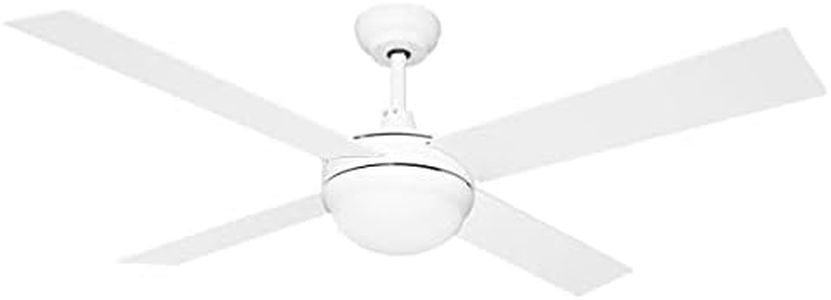 52 Inch Modern Ceiling Fan with LED Light 4 Blades 3 Speed Timer White