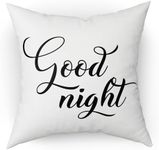 RLCNOT Throw Pillow Cover, Sweet Dream Good Night, Double Sided Home Guest Room Waist Pillowcase 18x18 Inch for Bed and Couch, Gift for Her Him, Living Room Bedroom Black and White Cushion Cover -27