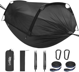 Lulladle Camping Hammock - 600lbs Capacity Portable Hammock with 2 Tree Straps and with Mosquito Net,Nylon Hanging Hammock Easy Setup and Pack for Outdoors Camping,Backpacking,Hiking - Double/Single