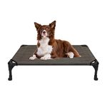 Veehoo Cooling Elevated Dog Bed, Portable Raised Pet Cot with Washable & Breathable Mesh, No-Slip Rubber Feet for Indoor & Outdoor Use, Medium, Brown