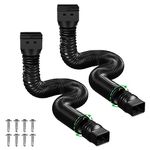 Downspout Extension, Black Rain Gutter Downspout Extension, Flexiable Downspout Elbow Extender Rainwater Drainage for Outdoor Residential Eavestrough Downspouts Extendable From 18.5” to 58”, 2 Pack