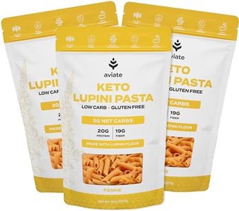 Aviate Keto Pasta Penne - Low Carb (3g Net) Lupini Penne Pasta - High Protein (20g) - Gluten-Free - Made with Lupin Flour [Plant Based Vegan] Keto-friendly Low Carb - Penne (8oz) (Pack of 3)