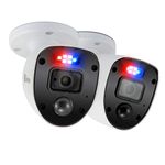 Swann Add-On DVR Bullet Security Cameras with Sensor Spotlights, Flashing Lights, 1080p Full HD Video, Indoor or Outdoor, Colour Night Vision plus True Detect Heat Motion Detection - 2 Pack, 1080SLPK2