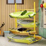 Mochalight Kayak Storage Rack, Heavy Duty Freestanding Kayak Stand for 4 Kayak Canoe Paddleboard,with Padded Arms and Adjustable Height Position,for Indoor Outdoor Garage