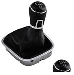 LAKSHMINARAYAN SALES Car Manual Gear Shift Knob Shifter Leather with Leather Gear Lever Cover Boot Compatible with Polo