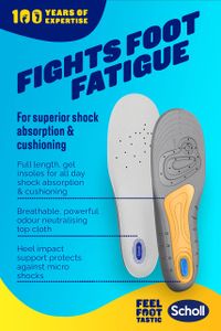 Scholl GelActiv Work Insoles for Men – Shock Absorption, UK 7-12, 1 Pair
