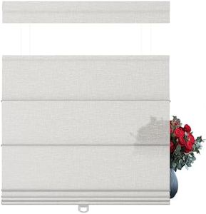 BERISSA Light Filtering Roman Shades for Windows Cordless, Top Down Bottom Up Roman Blinds, Thermal Insulated Room Darkening Window Shades for Home Living Room Bedroom, Marble White,Custom Size
