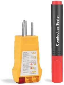 Grounding Product Test Kit with Outlet Tester and Conductivity Test Pen Continuity Tester for Grounding Sheets, Mats, Pads, Blankets, Wristband, Pillow Cases