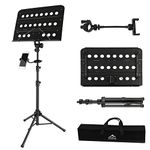 EASTROCK Sheet Music Stand Professional with Portable Bag Widened Panel, Thickened Pipe Wall, Lengthened Height Lifting Music Stand, Adjustable Folding Music Stand, with Phone Holder