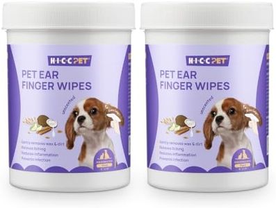 HICC PET Dog Ear Wipes Finger 100 Count Dog Ear Cleaner Wipes for Dogs & Cats, Dog Ear Infection Treatment to Relieve Ear Itching & Inflammation, Remove Ear Wax, Dirt, Smelly - Unscented