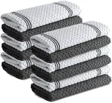 Infinitee Xclusives Premium Kitchen Towels - [Pack of 12] 100% Cotton Kitchen Hand Towels (15 x 25 Inches) - Dish Towels for Kitchen |Grey|