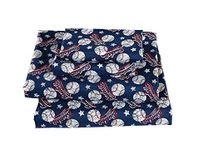 Mk Home 3pc Twin Sheet Set for Teens Baseball Dark Blue Red White New