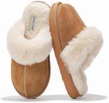 Project Cloud Slippers for Women - 100% Genuine Suede Womens Slippers, Non-Slip Fur Women's Slippers Womens Shoes, Women's Clogs House Slippers Memory Foam Clogs for Women Footwear(Henka,CHSTNUT,7)