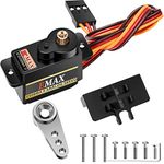 RC Servo Steering SCX24 Axial Servo Upgrade with Servo Mount Bracket and Arm for RC Car Boat Model Parts SCX24 Upgrade Parts(Sliver)