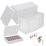 16 PCS Playing Card Case Clear Plastic Gaming Game Card Holder Organizer, Snaps Closed Clear Card Box Small Hard Plastic Card Storage Box, Empty Trading Card Storage Box