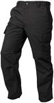 LAPG Core Cargo Lightweight Mens Work Pants, Black Cargo Pants for Men, Hiking Ripstop Cargo Pants - 38 X 32