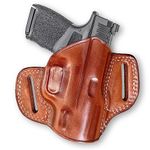 Premium The Ultimate Leather OWB Pancake Holster Open Top fits, Springfield Hellcat 9mm 3'', Right Hand Draw, Brown Color #1524#