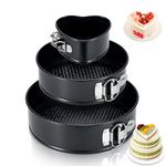 ECCOGREAT Non-Stick Cheesecake Pan Springform Cake Pan Set, Leakproof Moule a Gateau Cake Pan, Removable Bottom Quick Release Latch Moulds for Birthday (Round+Heart 4 +7 +9 inch)