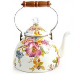 MacKenzie-Childs Flower Market 3 Quart Tea Kettle - White