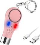 FUVISION Personal Alarms for Women,Personal Safety Aalarm for Women,Personal Alarm with 135DB Siren,Red and Blue Warming Lights,SOS Emergency Button and Strobe LED Flashlight(Pink)