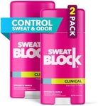 SweatBlock Deodorant Antiperspirant for Women - Clinical 48-Hour Sweat & Odor Protection, Coconut & Vanilla (2 Pack)