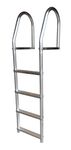 Dock Edge Eco Weld Free Fixed Dock Ladder, 4 Steps, Aluminum