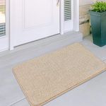 MAYSHINE Non-Slip Door Mat - Entrance Rug Shoes Scraper, Absorbs Mud Dirt Trapper Mats, Indoor/Outdoor, Machine Washable - 60x100 cm Beige