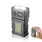 LETOUR Rechargeable Torch 500 Lumens Super Bright Mini EDC Small Torches with COB Light, Work Light with Magnetic Base and Buckle Clip, Flashlight for Outdoors Camping, Hiking, Emergency, Workshop